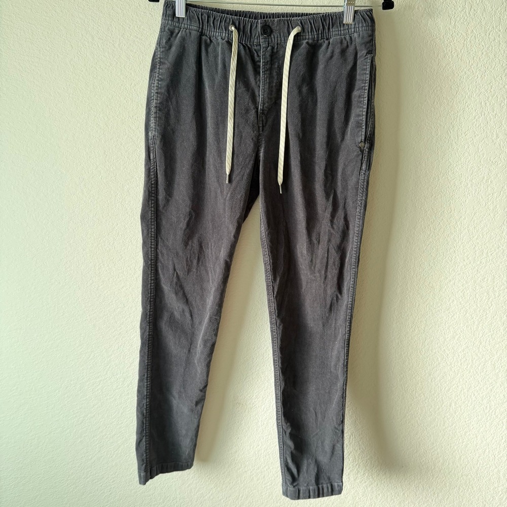 Vuori Mens Corduroy Jogger Pants Charcoal Gray Elastic Waist V440 S
